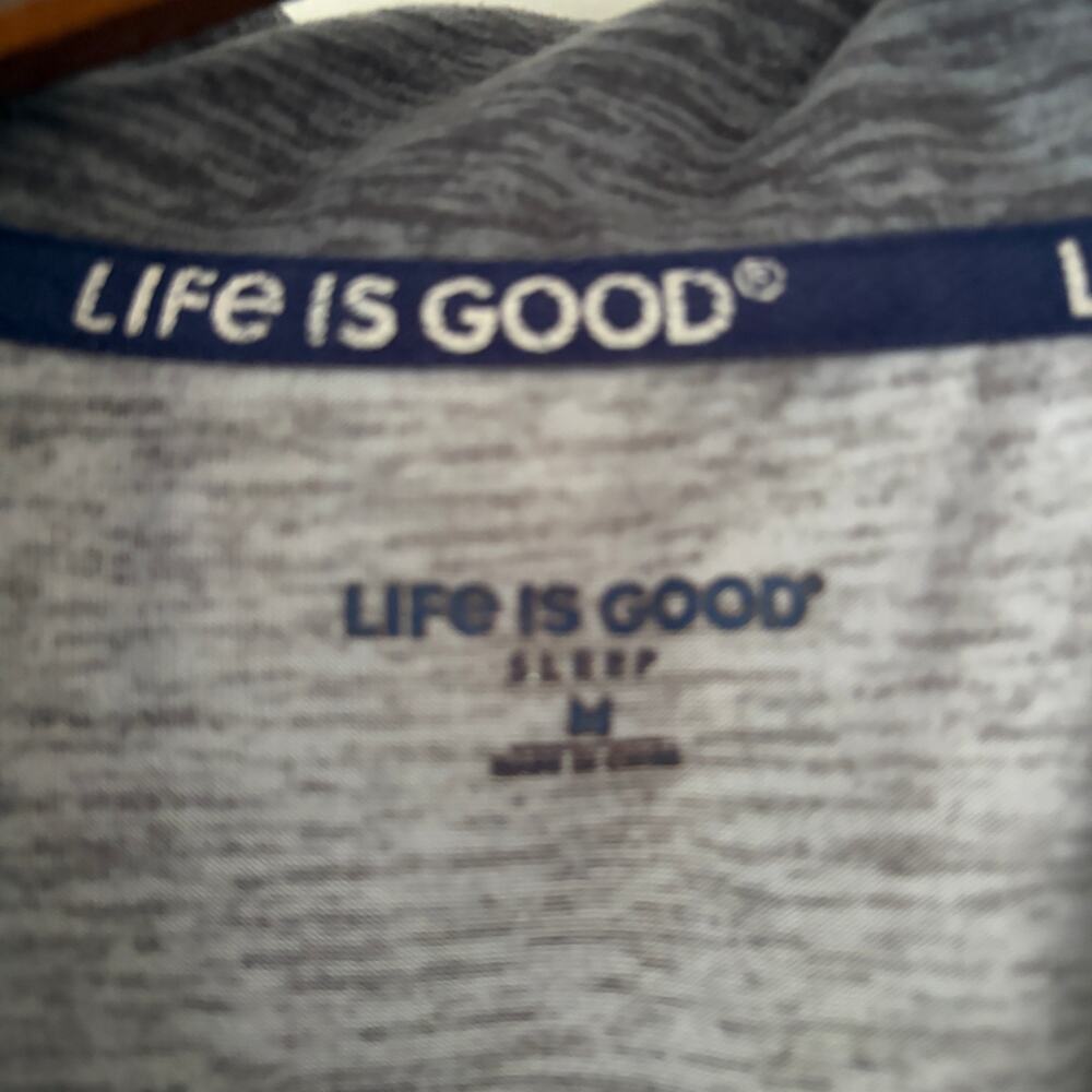 Life is Good pajama set "Optimist" Size Medium Gray and Pink - Picture 13 of 15